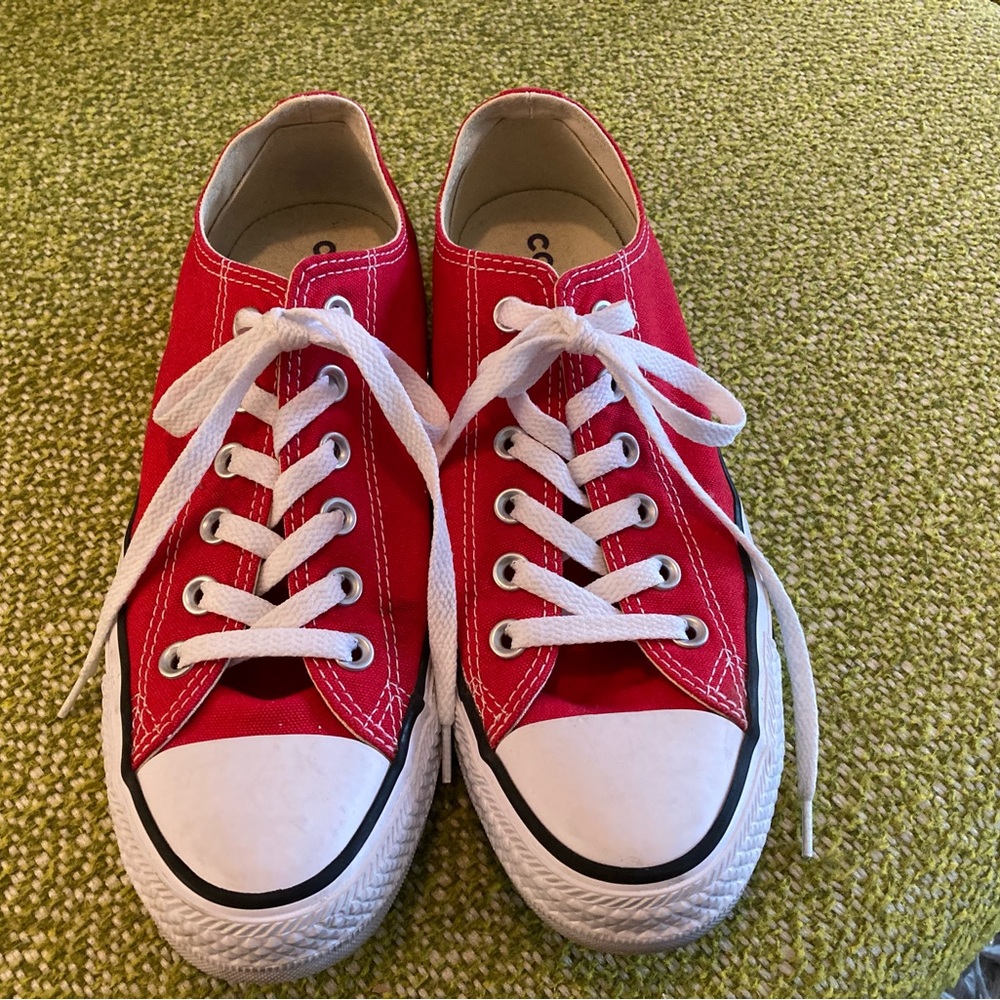 Converse Red and White Athletic Shoes